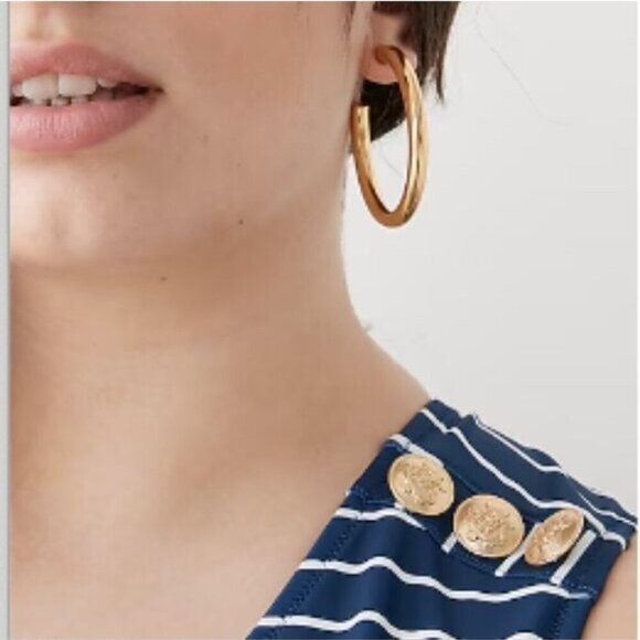 J.Crew Women’s Cutout one-piece full-coverage swimsuit in navy stripe - Size 20 - Picture 2 of 9